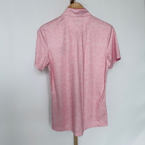 Greg Norman Women's Pink Umbrella Pattern Polo Shirt Size M Quarter-Zip Stretch - Picture 7 of 11